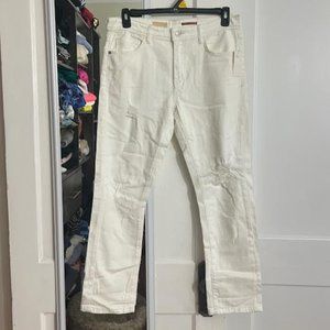 NWT Pilcro White Distressed Slim Boyfriend Crop Jeans - Size 30